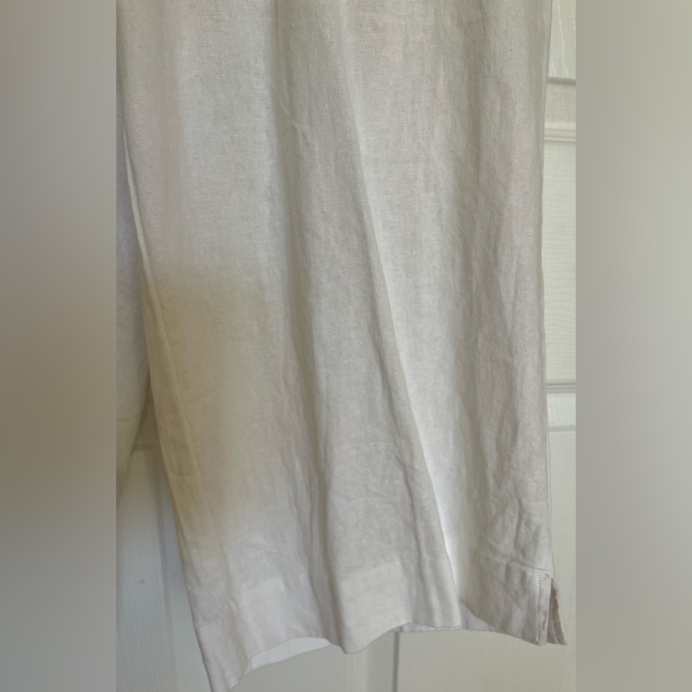 NWT -Land n Sea Linen Blend Wide Crop Pants with Elasticated Waist- White- Sz 1X - Picture 4 of 10